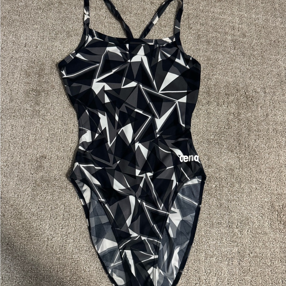 Arena Geometric Black One Piece Training Swimsuit